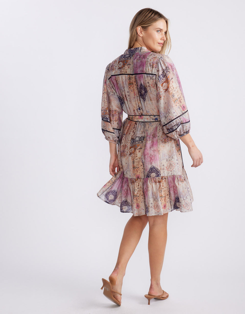 The Marrakesh 3/4 Sleeve Dress - Mosaic