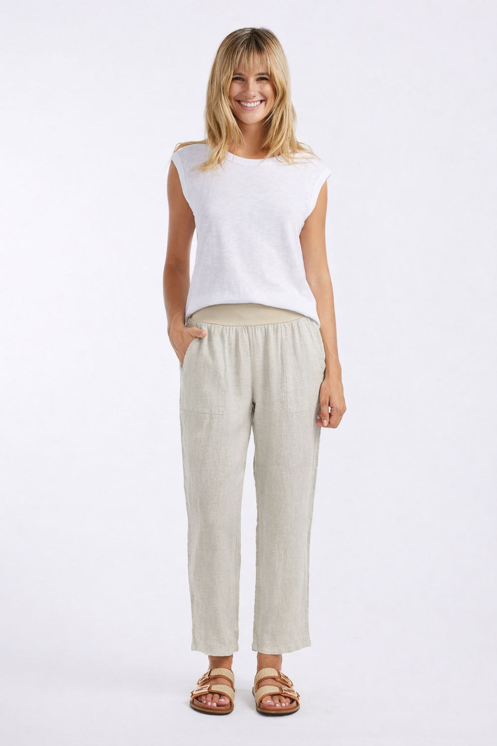 Sorrento Linen Pants - Beige