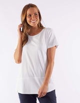Fundamental Short Sleeve Rib Tee - White Elm