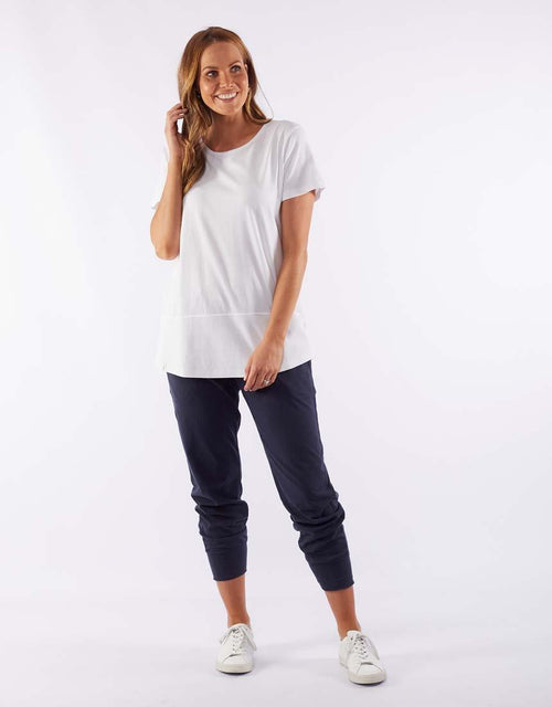 Fundamental Short Sleeve Rib Tee - White Elm