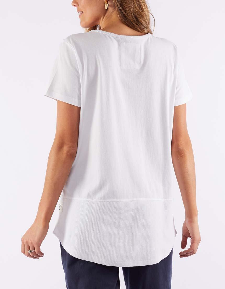 Fundamental Short Sleeve Rib Tee - White Elm