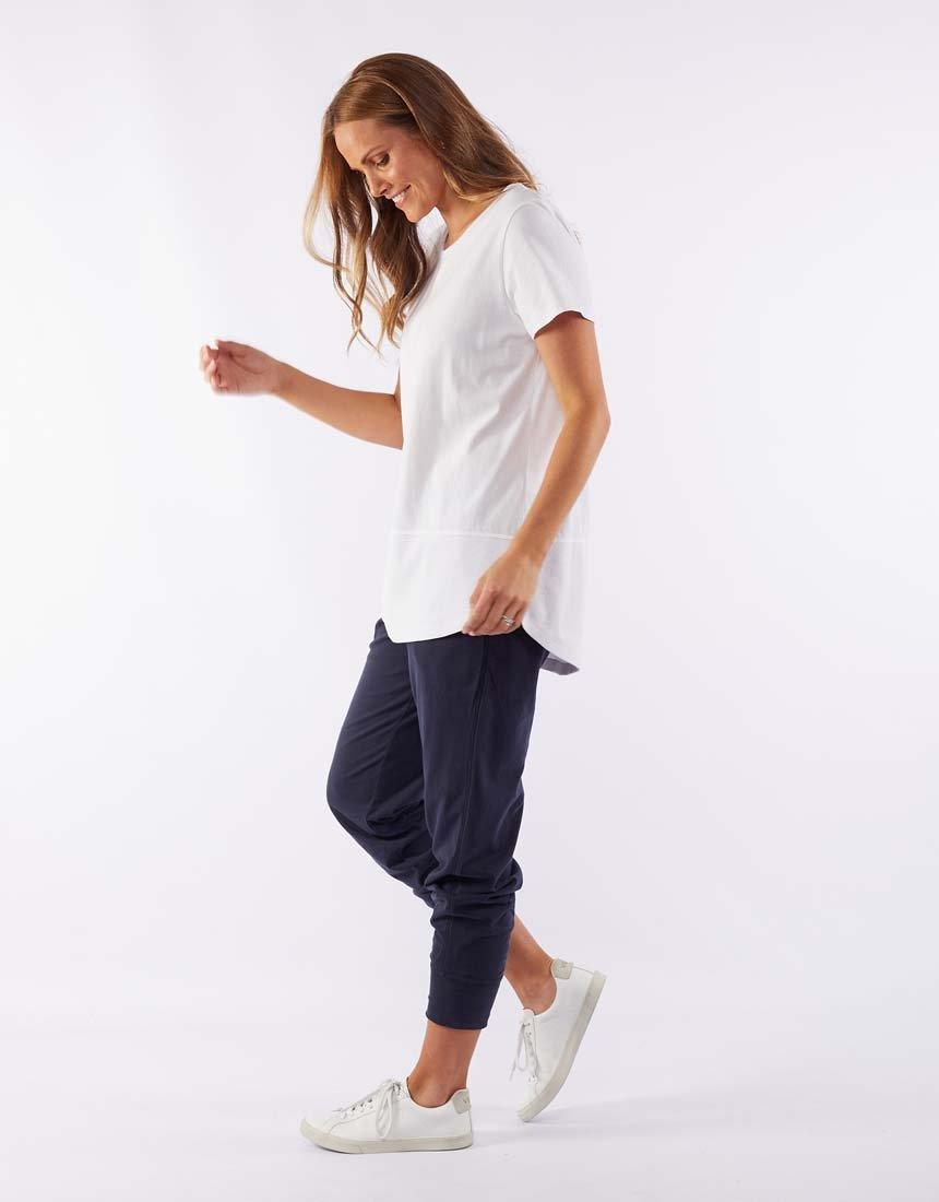 Fundamental Short Sleeve Rib Tee - White Elm
