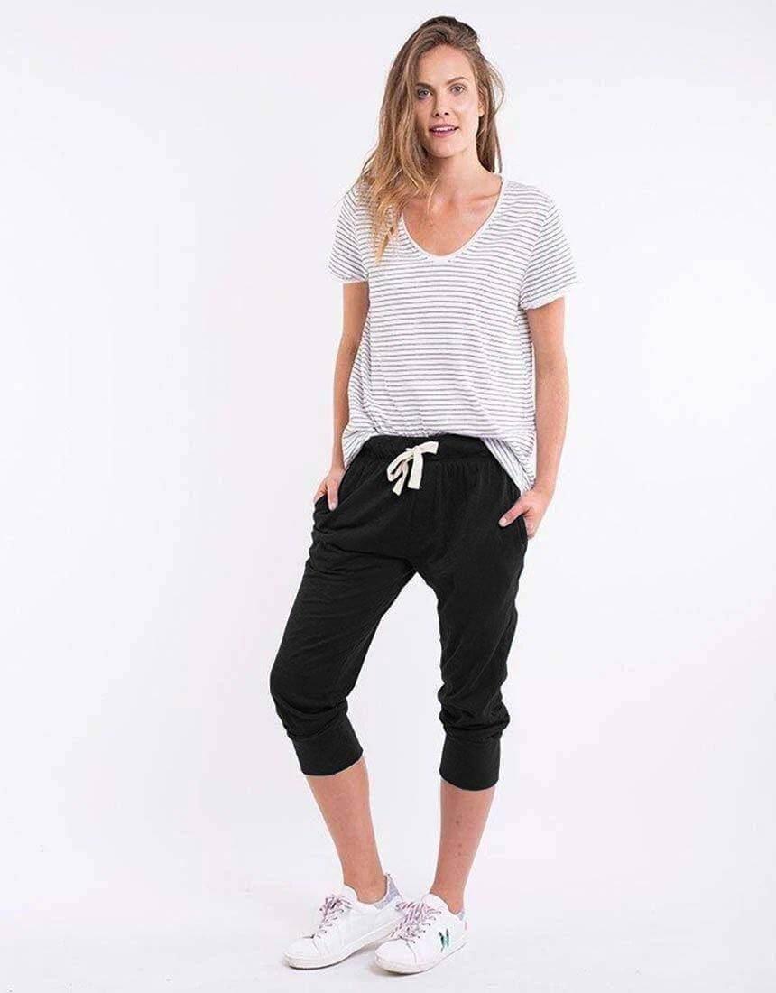 Elm - 3/4 Brunch Pants - Black - White & Co Living Pants