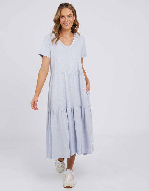 Gigi Tiered Midi Dress - Cloud Blue - White & Co Living