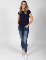 Foxwood - Manly Tee - Navy - White & Co Living Tops