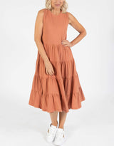 Nebraska Frill Dress - Rust - White & Co Living