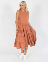 Nebraska Frill Dress - Rust - White & Co Living