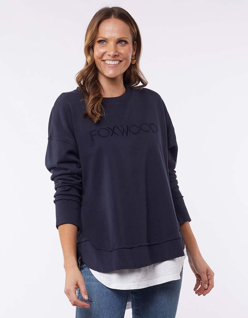 Foxwood - Simplified Crew - Navy - White & Co Living Jumpers