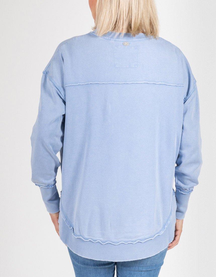 Washed Simplified Crew - Washed Light Blue Foxwood - Women's Jumper