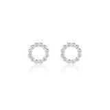Linda Tahija Jewellery - Beaded Circle Stud Earring - Silver - White & Co Living Accessories