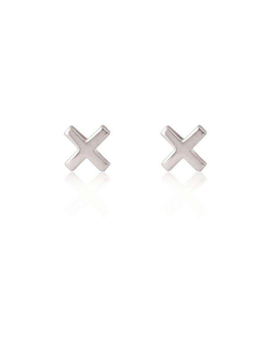 Linda Tahija Jewellery - Cross Stud Earrings - Sterling Silver - White & Co Living Accessories