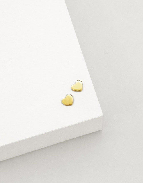 Linda Tahija Jewellery - Heart Stud Earrings - Gold Plated - White & Co Living Accessories