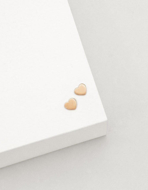 Linda Tahija Jewellery - Heart Stud Earrings - Rose Gold Plated - White & Co Living Accessories
