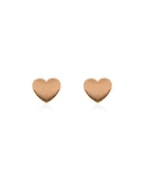 Linda Tahija Jewellery - Heart Stud Earrings - Rose Gold Plated - White & Co Living Accessories