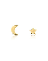 Linda Tahija Jewellery - Star & Moon Stud Earrings - Gold Plated - White & Co Living Accessories