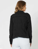 Threadz - Military Denim Jacket - Black - White & Co Living Jackets