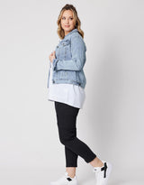 Threadz - Plus Size Denim Jacket - Denim - White & Co Living Jackets