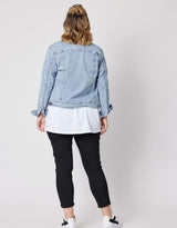 Threadz - Plus Size Denim Jacket - Denim - White & Co Living Jackets