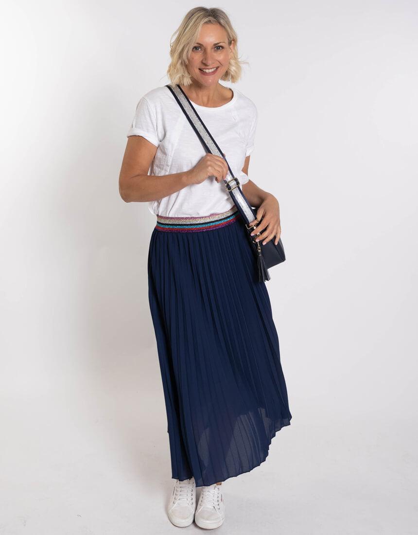 Navy and cheap white striped bag