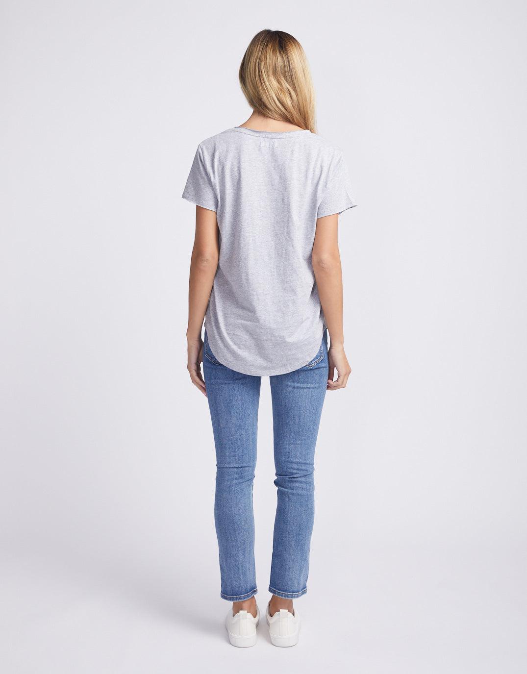 White & Co. - Original V Neck T-Shirt - Grey Marle - White & Co Living Tops