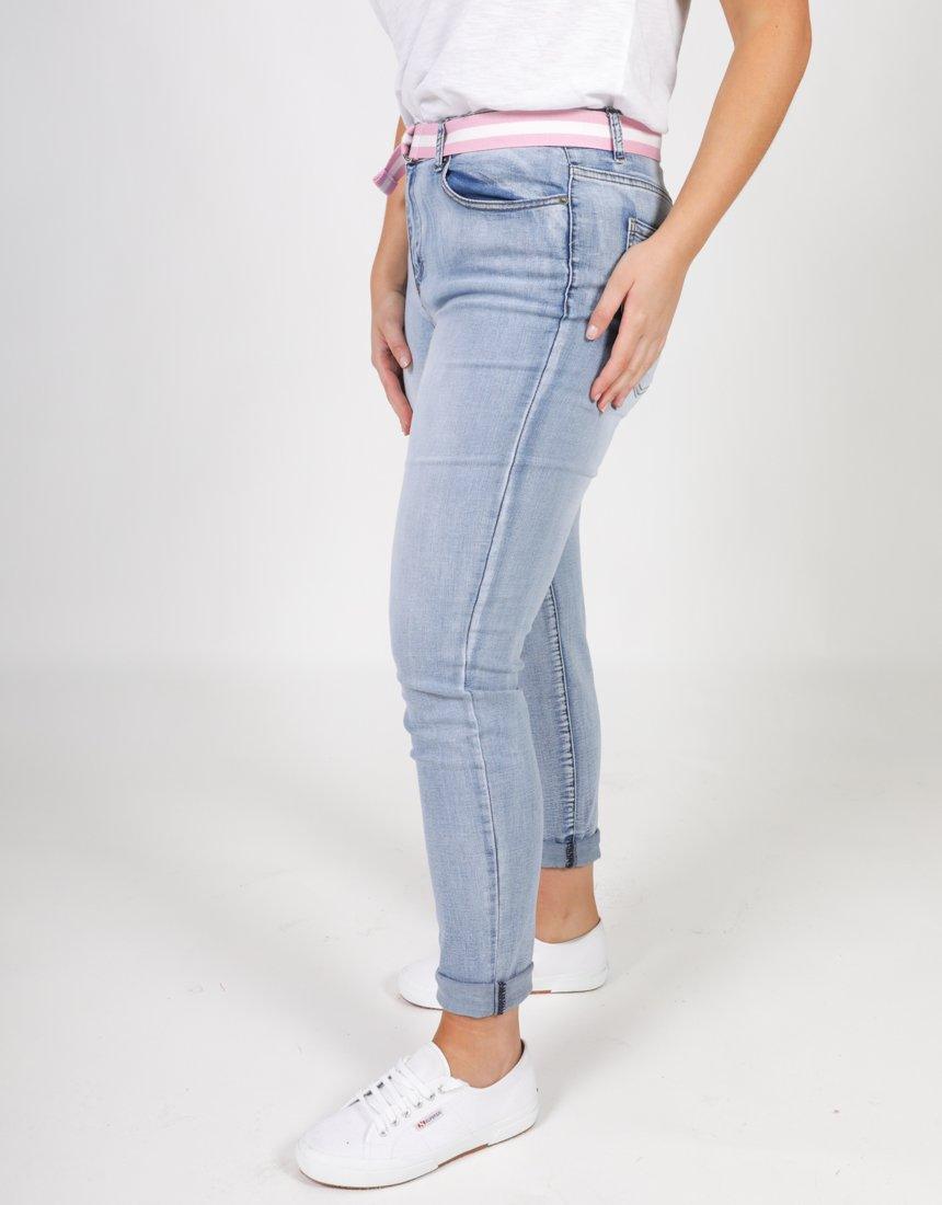 Plus Size Frayed Slim Fit Jeans - Light Denim PQ Collection