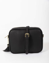 White & Co. - Zoe Crossbody Bag - Black/ Lurex Stripe - White & Co Living Accessories