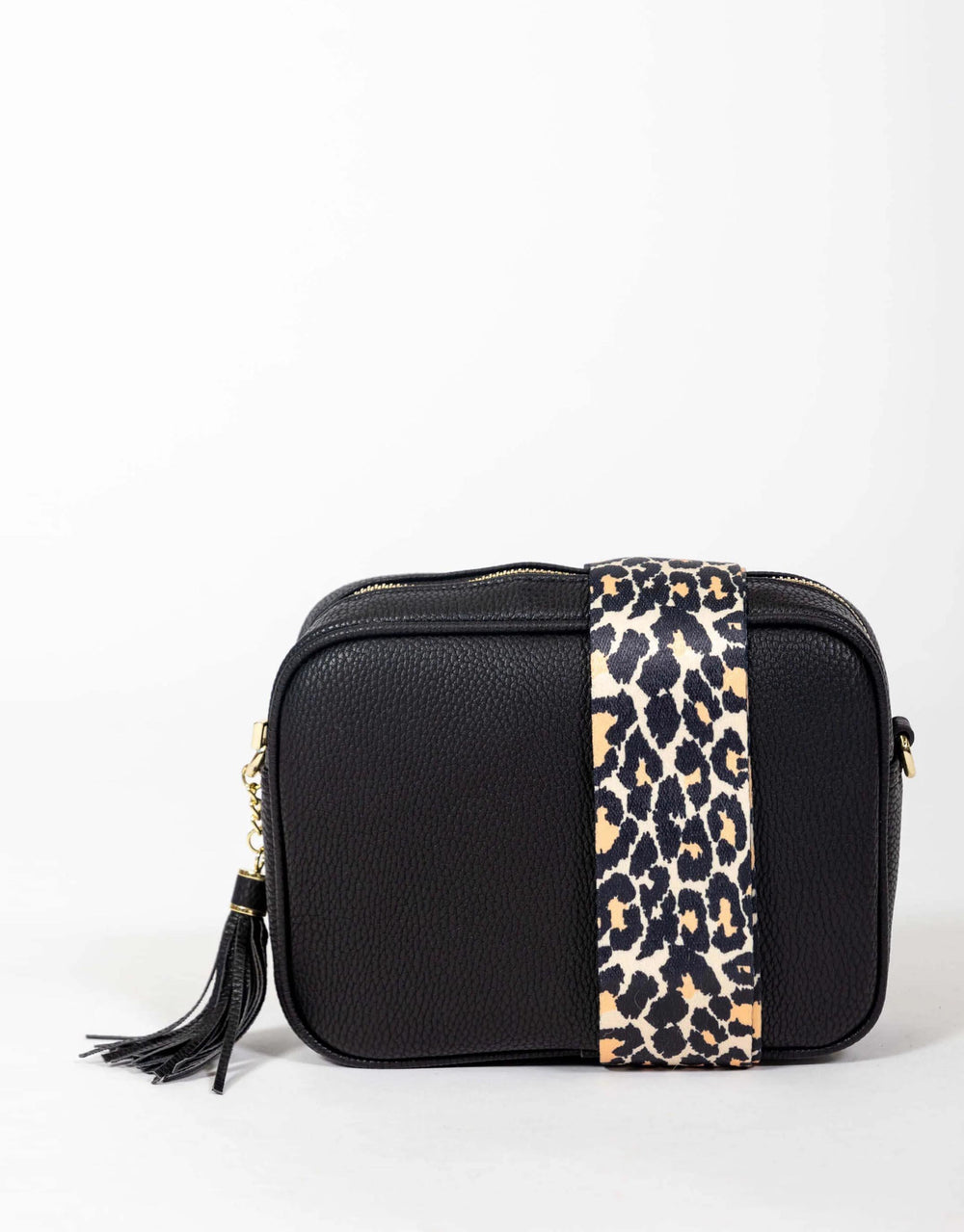 White & Co. - Zoe Crossbody Bag - Black/Leopard - White & Co Living Accessories