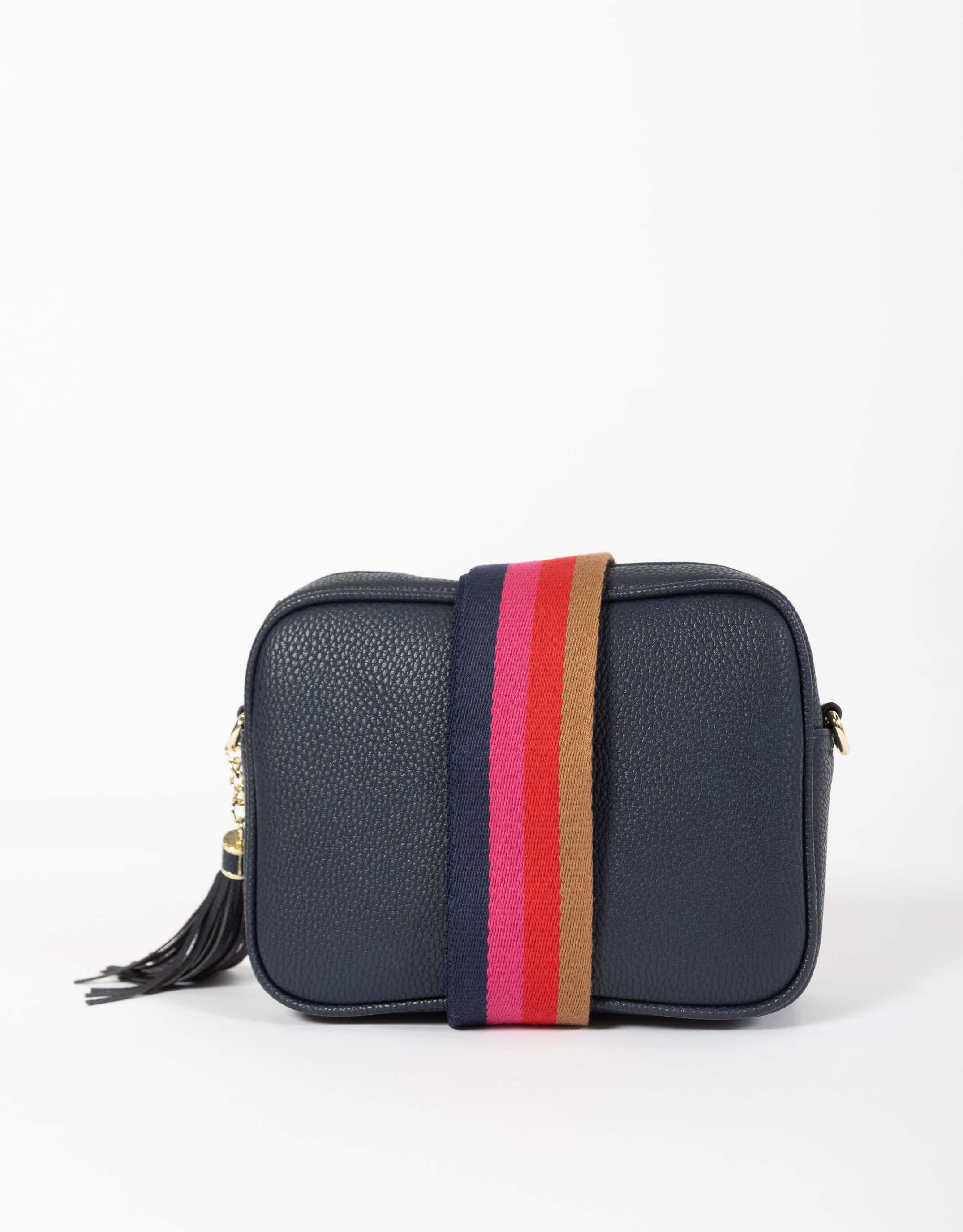 Zoe Crossbody Bag Navy Fuchsia Stripe